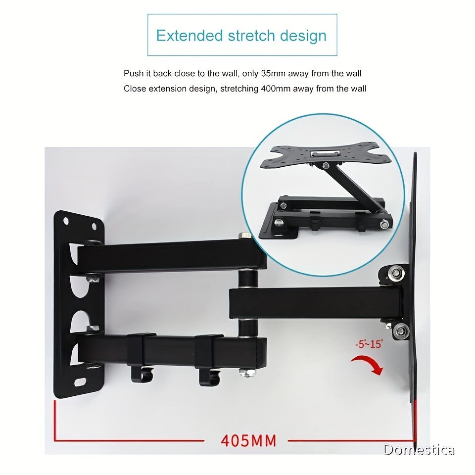 Support mural articulé pour téléviseur avec bras extensible, pivotant et inclinable pour téléviseurs LED/LCD de 22 à 55 pouces, compatible VESA, matériel inclus