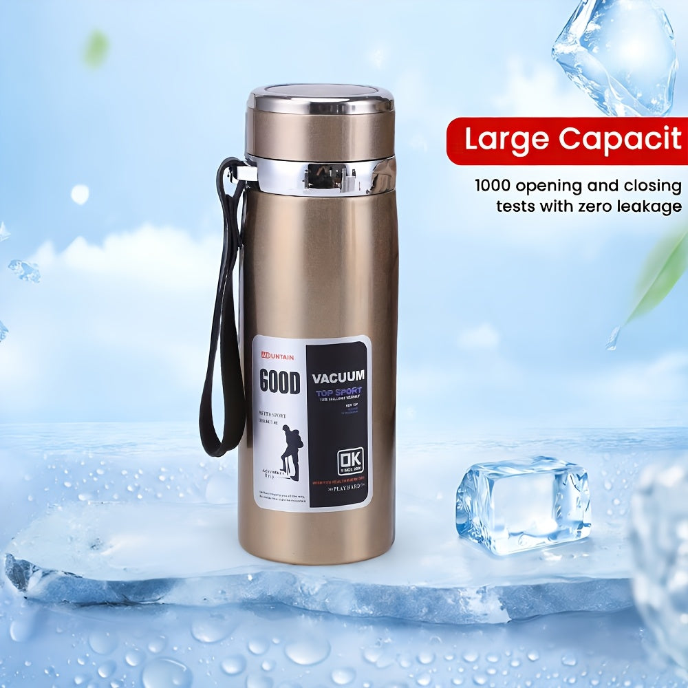 Bouteille d'eau isotherme grande capacité 1 L, gourde sous vide à double paroi en acier inoxydable 316 avec couvercle étanche pour le camping, les voyages, la salle de sport et l'hydratation au quotidien