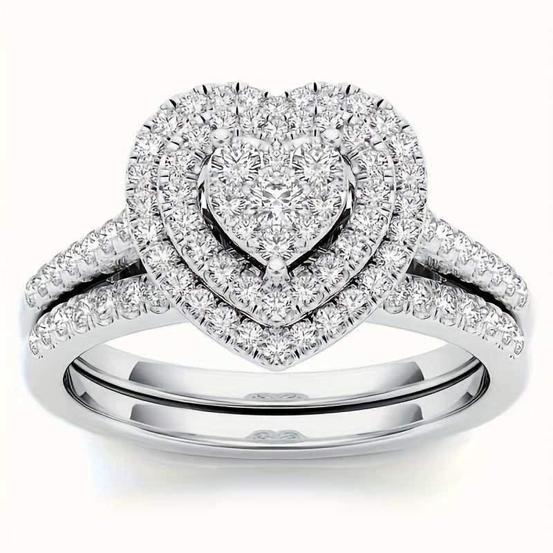 Ensemble de 9 bagues de mariage pour femme avec oxydes de zirconium taille princesse – Alliances empilables, cadeau de bijoux classique pour petite amie et épouse