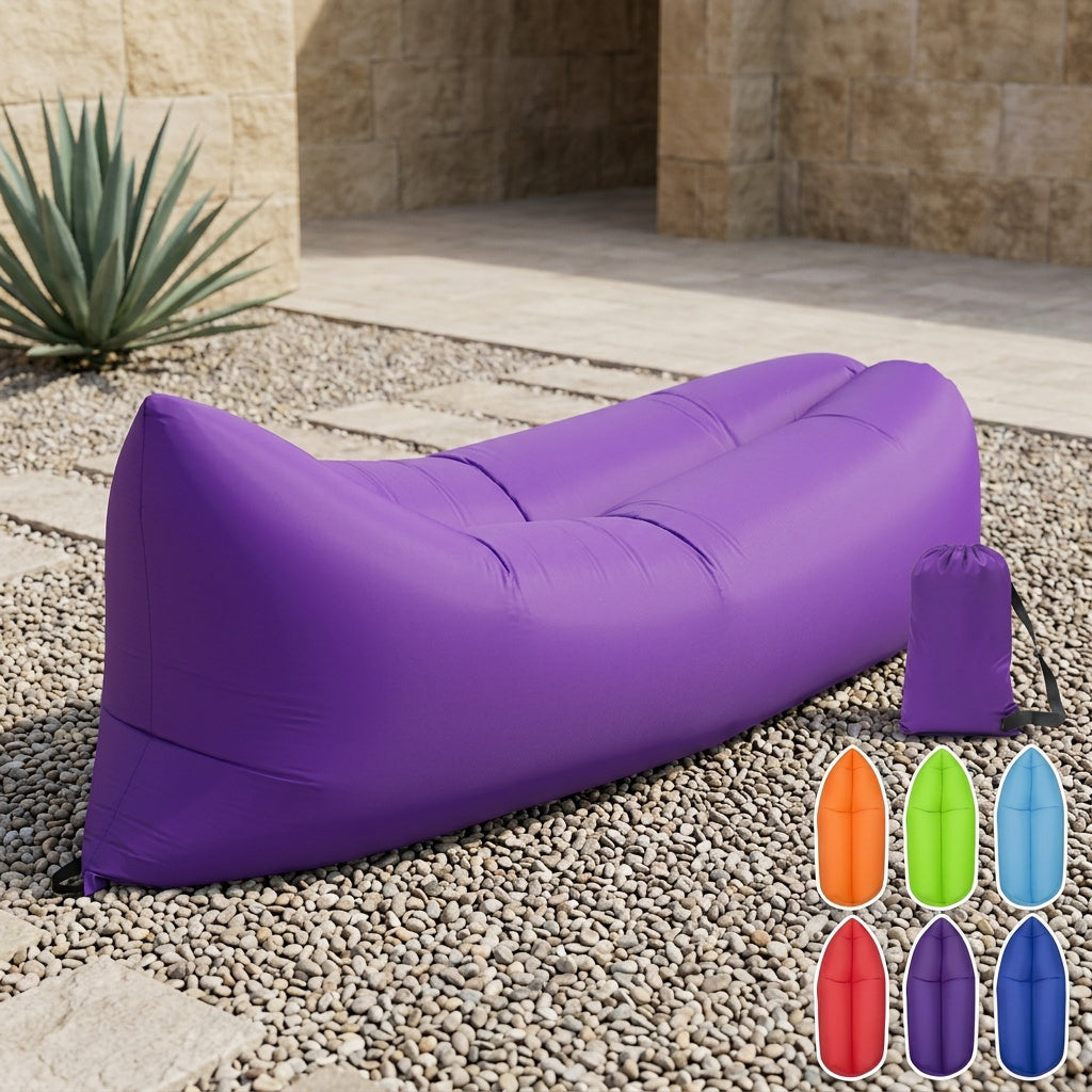 Fauteuil gonflable pliable, canapé pneumatique portable pour camping, plage, festivals, réunions en plein air, gonflage rapide, adultes, violet, bleu, vert, noir, rouge, jaune, orange