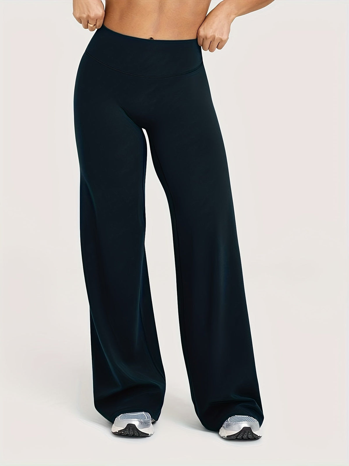 Pantalon de yoga large à taille haute, hautement élastique et offrant une couvrance totale - Legging évasé grande taille pour le sport, le fitness, l'entraînement et le quotidien, toutes saisons, S-XL