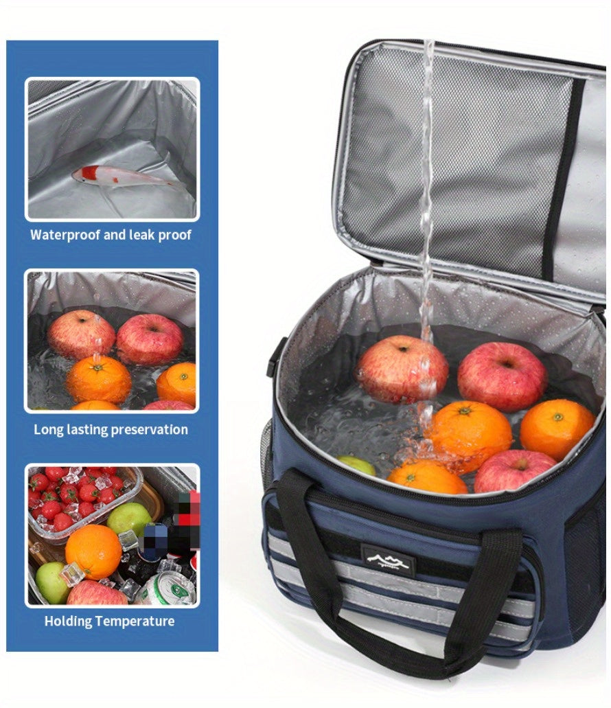 Sac isotherme grande capacité, étanche et portable pour pique-nique, camping, plage et déjeuner, sac isotherme souple et résistant avec isolation épaisse - Noir, bleu marine, gris, kaki