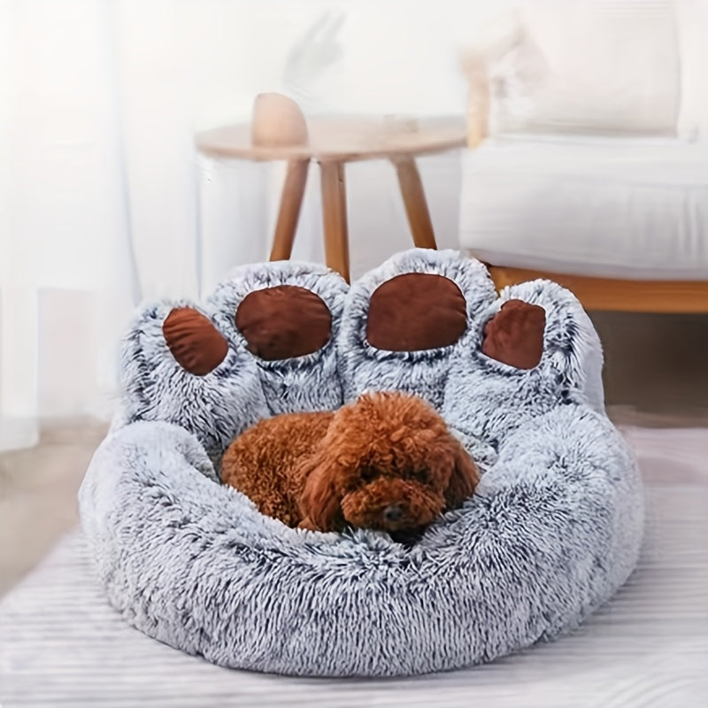 Panier pour animaux en forme de patte d'ours, peluche douce et chaude, lit douillet façon canapé rembourré pour chiens et chats, 6 couleurs : gris, rose, café, tailles M, L, XL, XXL, XXXL, lit d'hiver confortable pour chien et chat