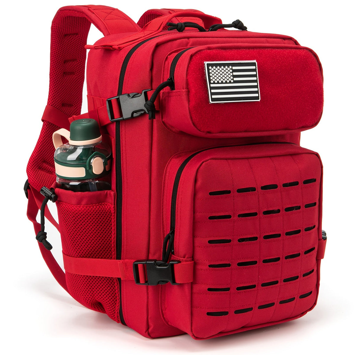 Sac à dos tactique MOLLE 25L pour ordinateur portable pour hommes et femmes – Sac militaire d'urgence, sac de randonnée avec double porte-gobelets, 9 couleurs, sac pour le bureau et les voyages en plein air