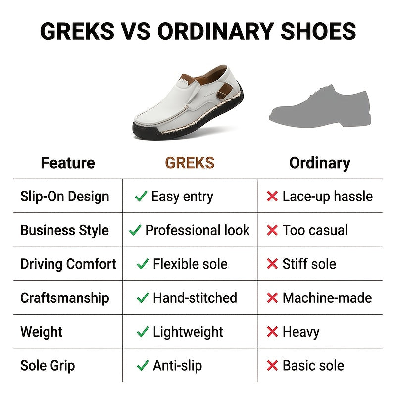 Mocassins de conduite cousus main pour homme, chaussures à enfiler légères et respirantes – Mocassins décontractés style bateau pour le travail, les voyages, la marche et l'extérieur, tailles US 4–12,5