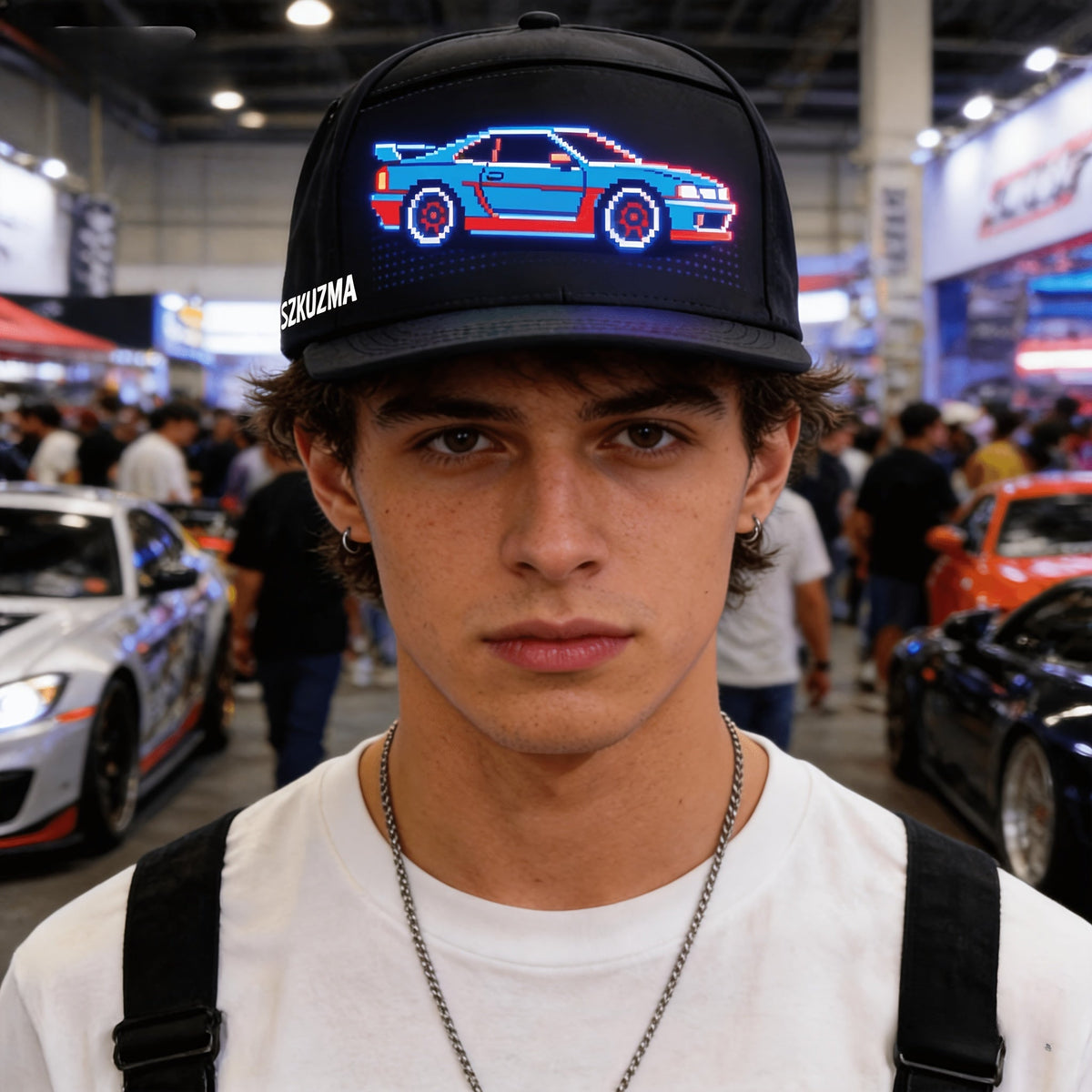 Casquette LED programmable contrôlée par application avec texte défilant et animation, casquette lumineuse unisexe réglable, intelligente, pour fête, mariage, Saint-Valentin, carnaval, festival, hommes et femmes