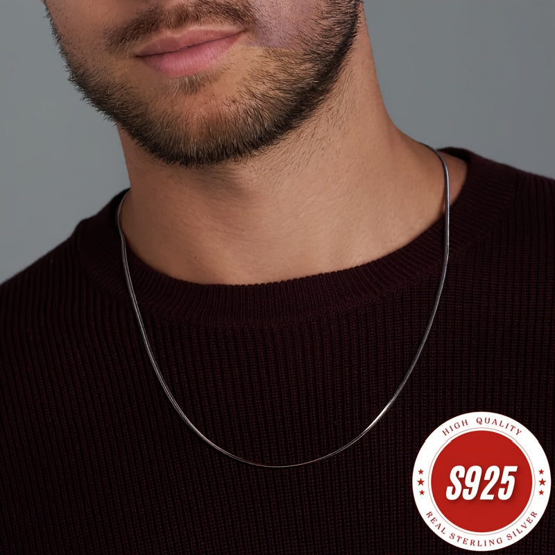 Collier chaîne serpent en argent sterling 925 de 1 mm – Collier superposable hypoallergénique et résistant au ternissement pour femmes et hommes, design minimaliste classique, cadeau idéal pour Noël, la Saint-Valentin et les anniversaires