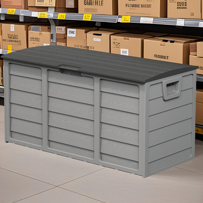 Coffre de rangement extérieur en résine de 284 litres avec poignées pour accessoires de piscine, outils de jardin et équipement de camping
