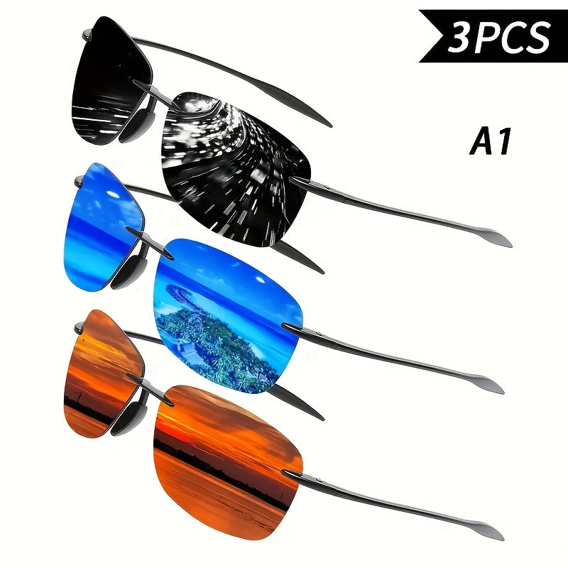 Lunettes de soleil polarisées pour hommes – Pack de 3 ou 6, protection UV400, verres HD anti-reflets, monture en polycarbonate légère, lunettes pour la conduite et les sports de plein air, lot cadeau pour lui