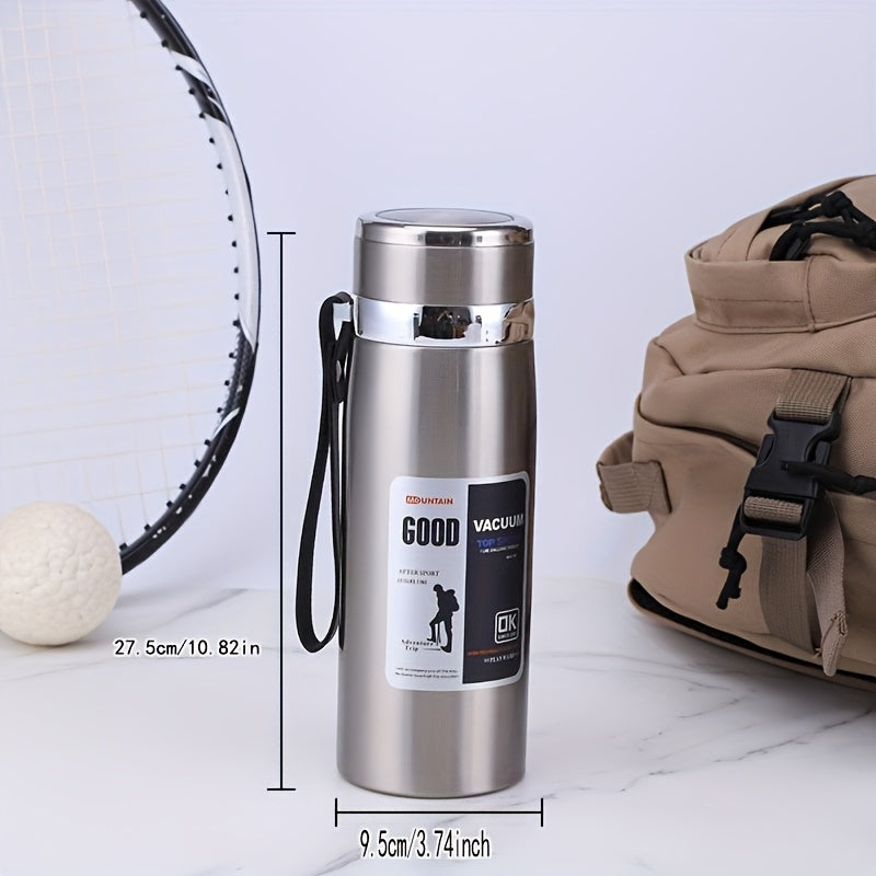 Bouteille d'eau isotherme grande capacité 1 L, gourde sous vide à double paroi en acier inoxydable 316 avec couvercle étanche pour le camping, les voyages, la salle de sport et l'hydratation au quotidien