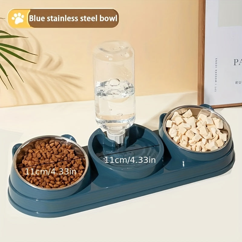 Ensemble de bols pour animaux inclinés et antidérapants – Conception ergonomique inclinée pour chats et chiens, sans pile, favorise une posture saine, station de nourriture et d'eau facile à nettoyer pour animaux d'intérieur
