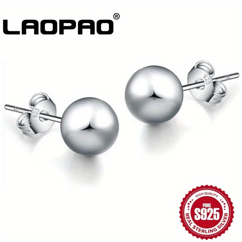 Boucles d'oreilles puces en argent sterling S925, 10 mm, design minimaliste et simple, hypoallergéniques, bijoux de piercing pour usage quotidien, cadeau pour femmes et filles