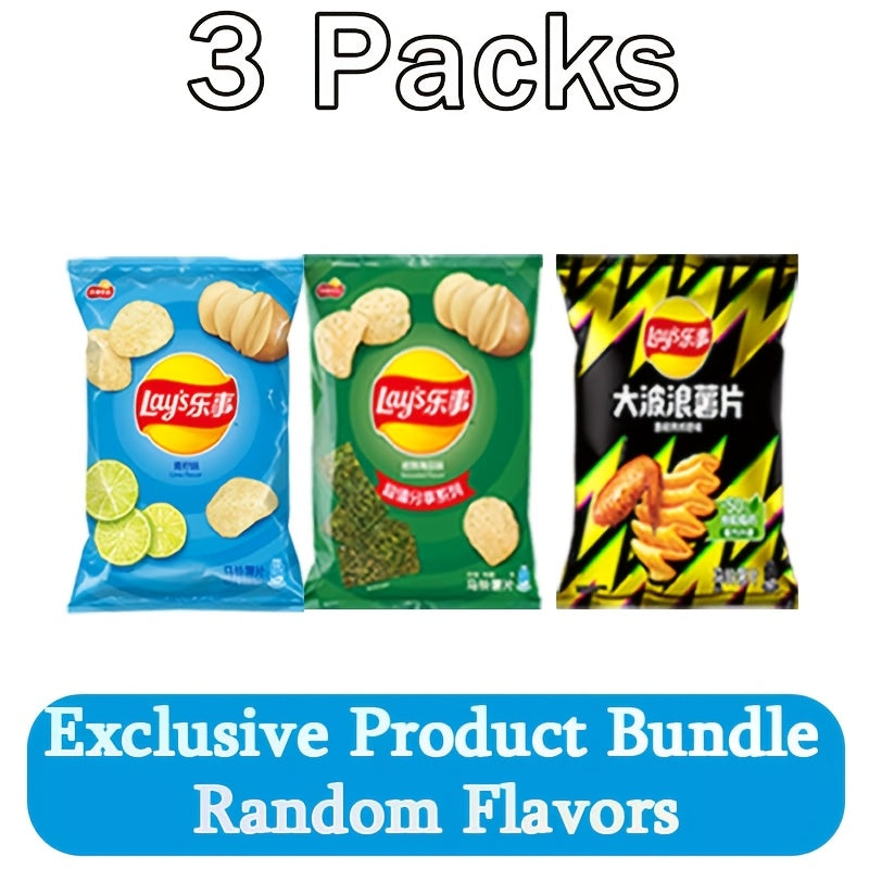 Paquet assorti de croustilles Lay's, 3 ou 6 sacs (65g/70g chacun) – Collation aux saveurs variées pour le bureau, les fêtes, les rencontres décontractées et les fringales sur le pouce
