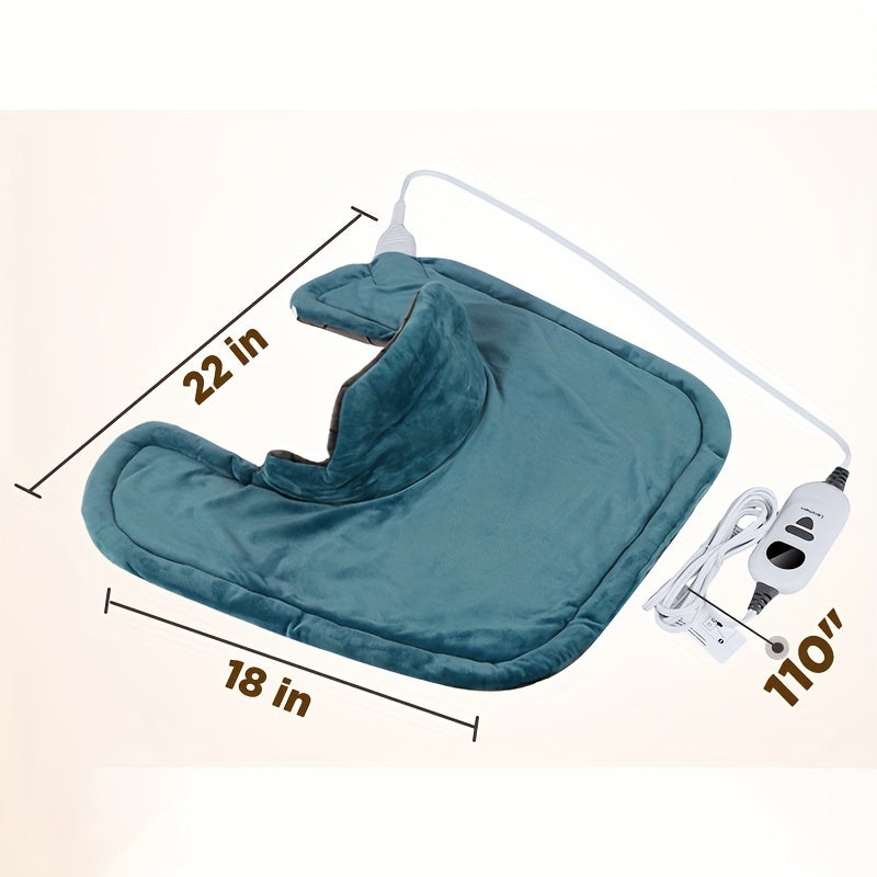 Coussin chauffant au graphène pour le cou, les épaules et le dos – 130 W, chaleur profonde, lesté, 56 cm x 46 cm, 6 réglages, minuterie d'arrêt automatique, coussin électrique lavable en machine