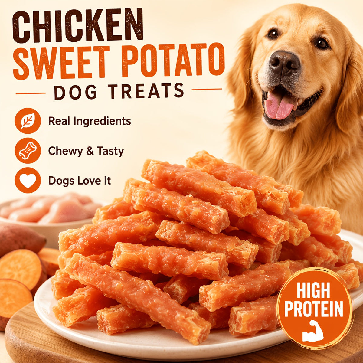 Lot combiné de friandises riches en protéines pour chiens – Roulés au canard séché et jaune d'œuf & fines lamelles de poulet au jaune d'œuf, friandises de dressage saines et tendres, faciles à digérer, ingrédients naturels