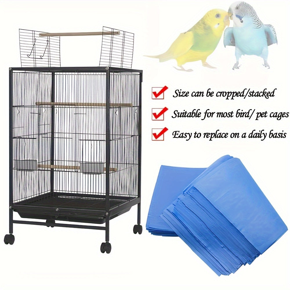 50 feuilles de papier jetables pour fond de cage à oiseaux, pour perroquets, perruches, calopsittes et canaris, nettoyage facile, 30 x 40 cm