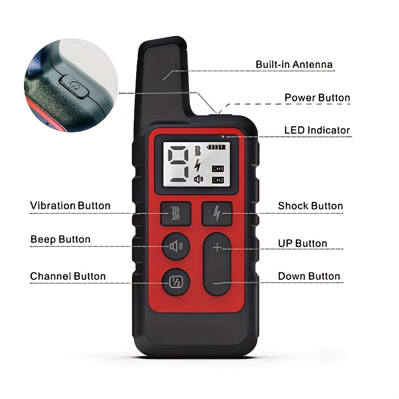 Collier de dressage pour chien à distance 9 niveaux – Collier électronique rechargeable avec modes décharge, vibration et signal sonore, portée de 500 m, réglable pour chiens de petite, moyenne et grande taille, contrôle anti-aboiement électronique sûr