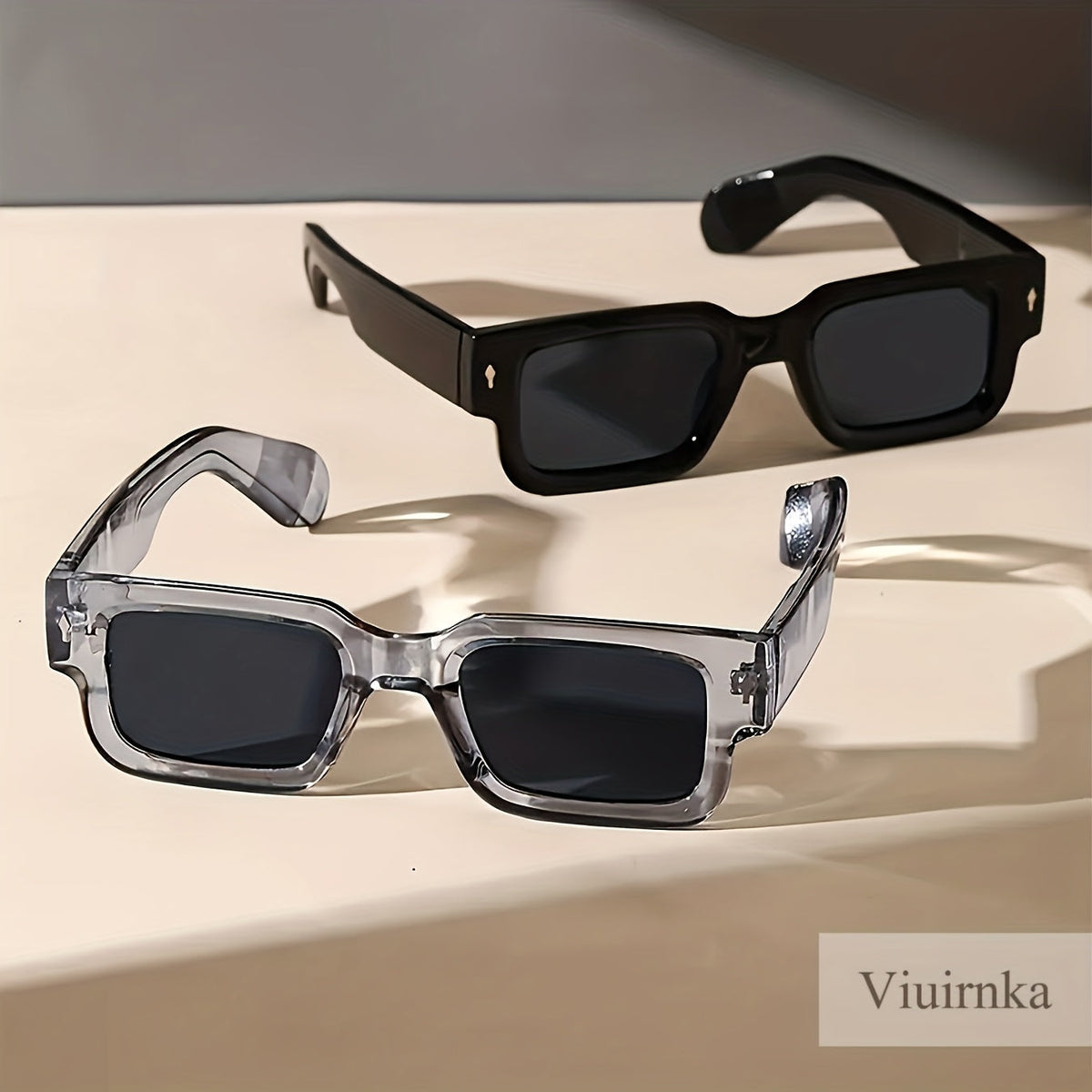 Lot de 2 lunettes rétro carrées épaisses - Monture audacieuse protection UV400 pour hommes et femmes, soirées, festivals, costumes d'Halloween et look quotidien affirmé