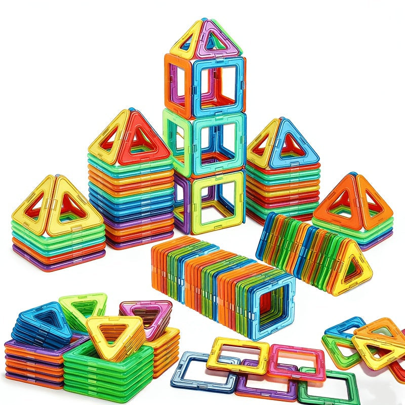 Ensemble de 30 blocs de construction magnétiques pour enfants – Grands carreaux à empiler colorés, jouet éducatif STIM, apprentissage des formes et des couleurs, cadeau d'anniversaire ou de Noël pour tout-petits