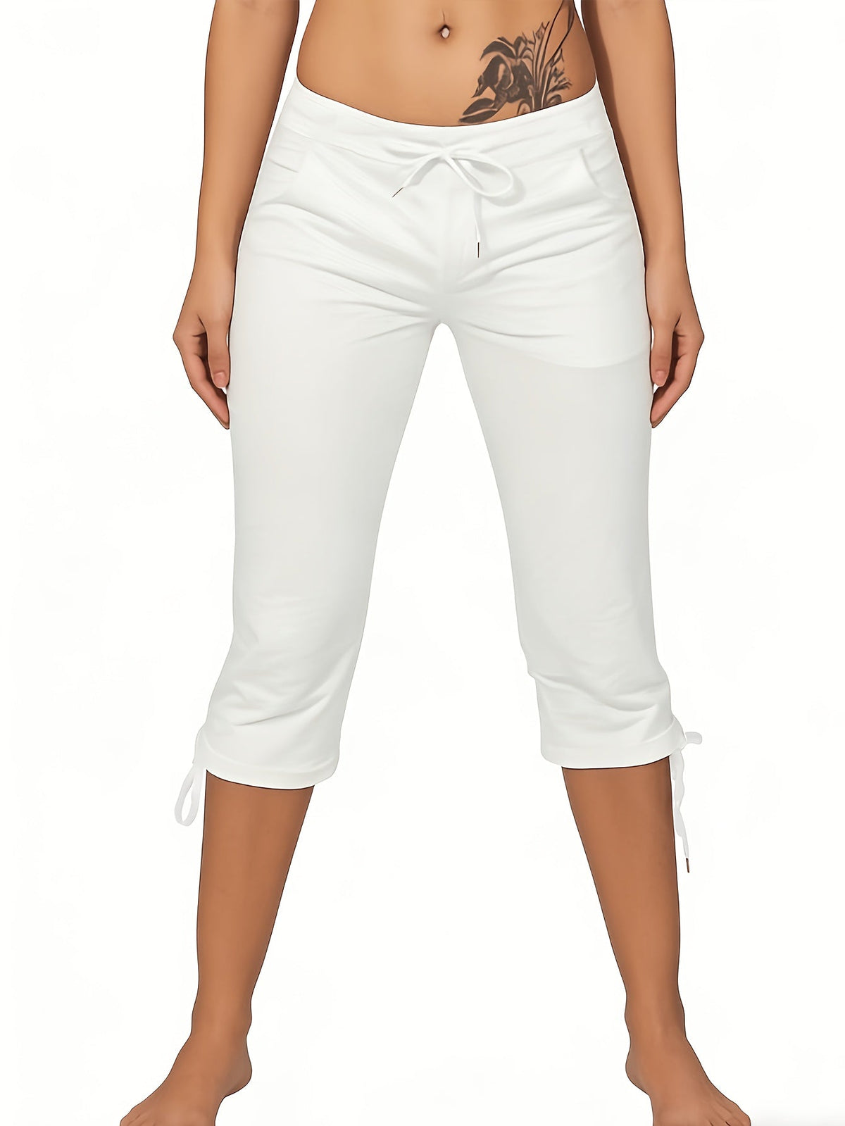 Lot de 4 pantalons courts légers pour femme – Pantacourts amples à taille cordon, bas d'été décontractés et respirants, tailles S-XXL, assortiments de couleurs variés
