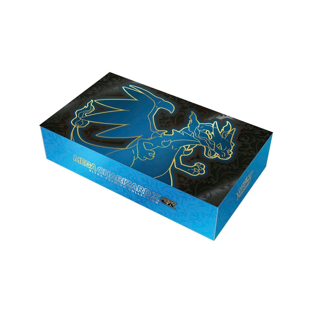 Coffret Ultra-Premium Pokémon JCC Méga Dracaufeu X-ex – 18 boosters, 2 cartes promo brillantes, tapis de jeu, étui à cartes, 65 protège-cartes, pièce métallique et carte à code pour le JCC Live