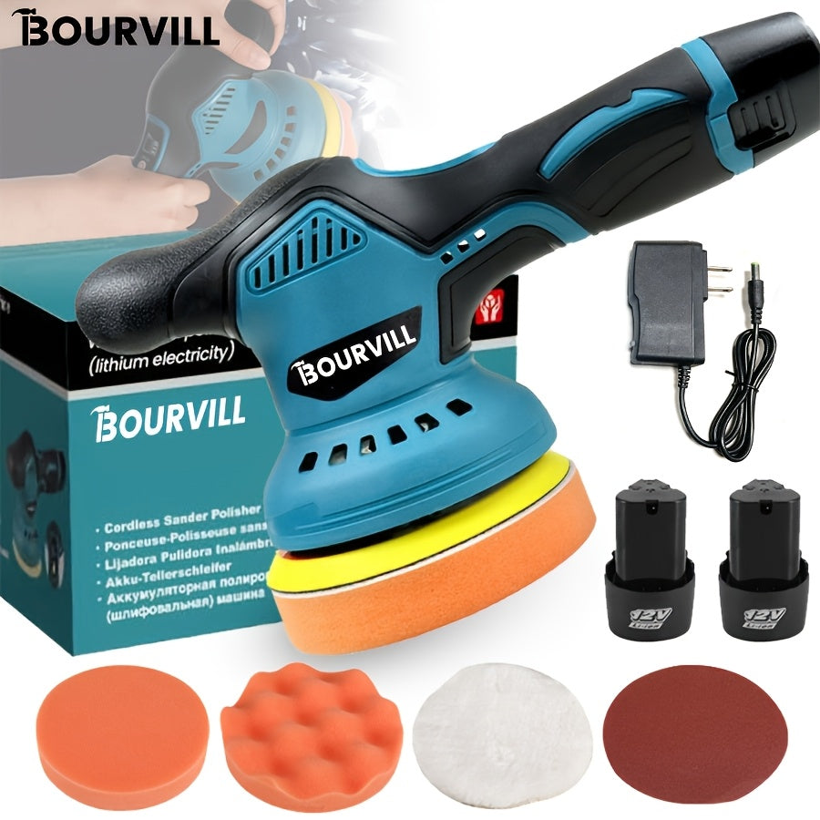 Polisseuse de voiture sans fil 8 vitesses 5000 tr/min plateau 5 pouces – Kit de polissage double alimentation batterie et secteur pour élimination des rayures, esthétique automobile et correction de peinture – Variantes rouge, jaune et machine à polir