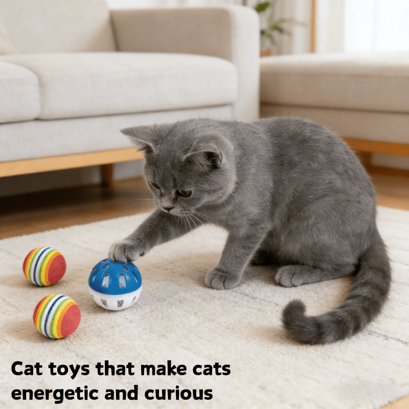 Lot de 18 à 21 jouets pour chat – Assortiment varié de jouets pour chaton, couleurs, styles et matériaux aléatoires, balles à plumes interactives et jouets à agacer pour chats d'intérieur, sans pile, coffret cadeau amusant pour les amoureux des chats