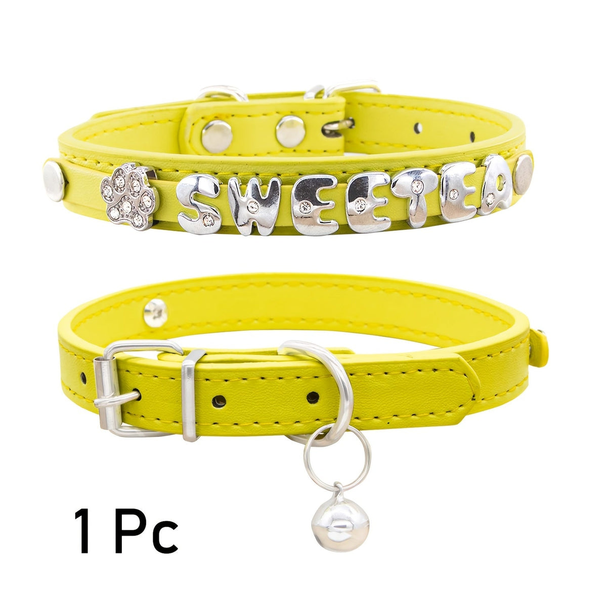 Collier pour chat et chien en similicuir personnalisé avec médaille, collier d'identification sur mesure pour petits et moyens chiens et chats, collier réglable pour animal de compagnie avec breloque exquise, 11 couleurs du XS au M