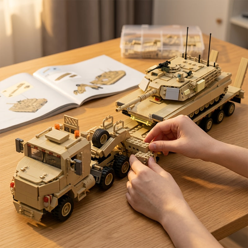Ensemble de construction de véhicule blindé technique de 3580 pièces 628015 – Modèle de voiture militaire, briques de décoration intérieure, cadeau pour amis, anniversaires, Saint-Valentin et Noël