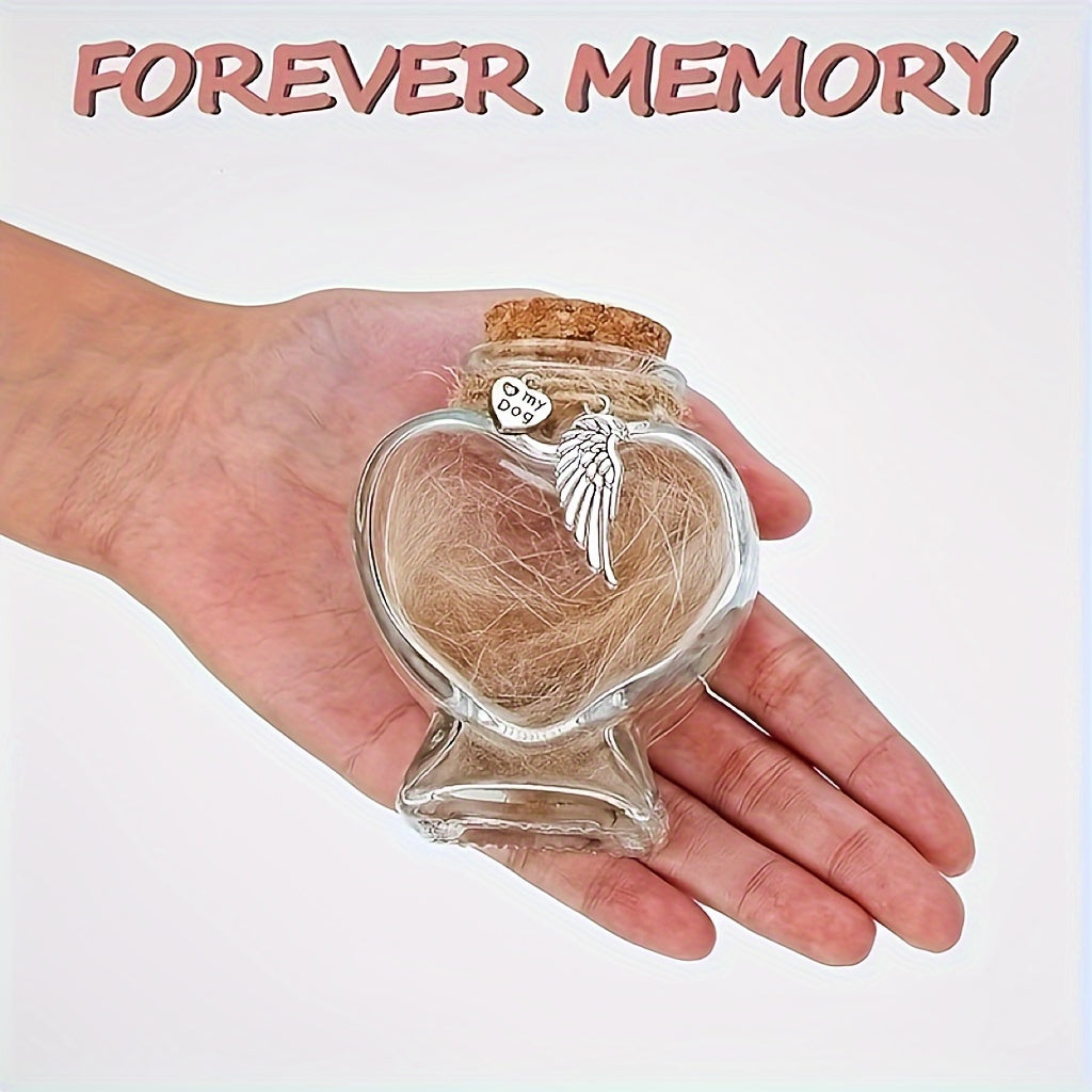 Fiole souvenir pour poils d'animal de compagnie – Boîte décorative pour conserver les poils de chien et de chat, cadeau commémoratif émouvant pour la perte d'un animal et souvenir pour un compagnon bien-aimé