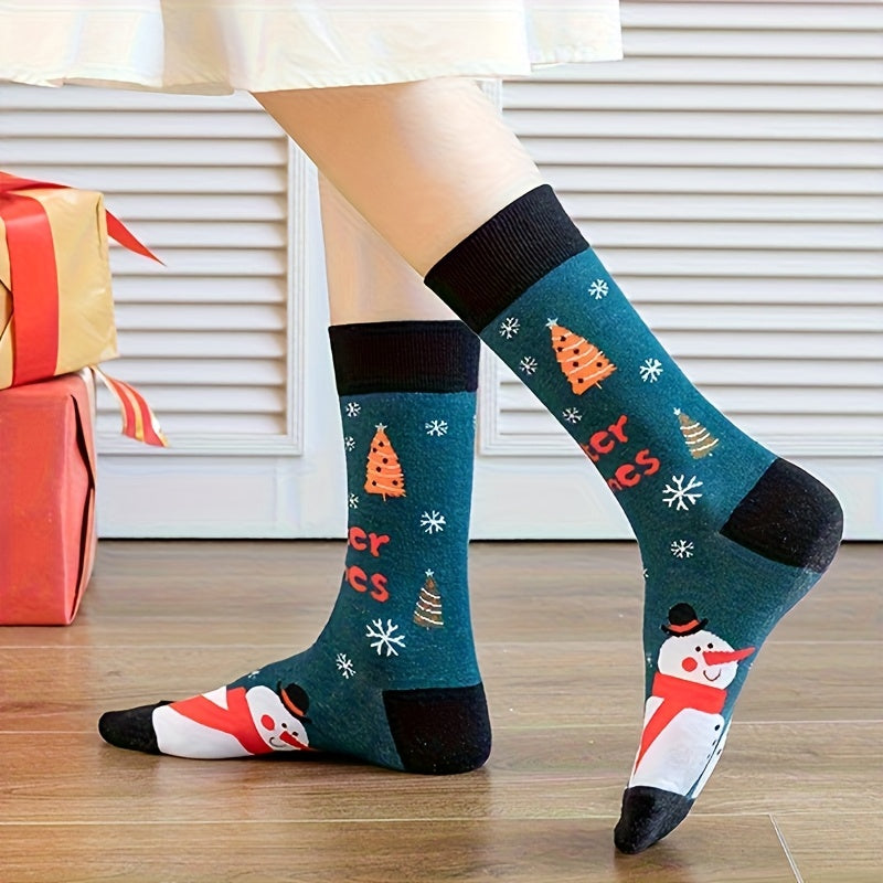 Chaussettes de Noël, 30 paires, motifs de fête amusants : rennes, Père Noël, flocons de neige, pain d'épices, sapin de Noël, chaussettes chaudes à motifs – Coffret cadeau unisexe pour hommes et femmes