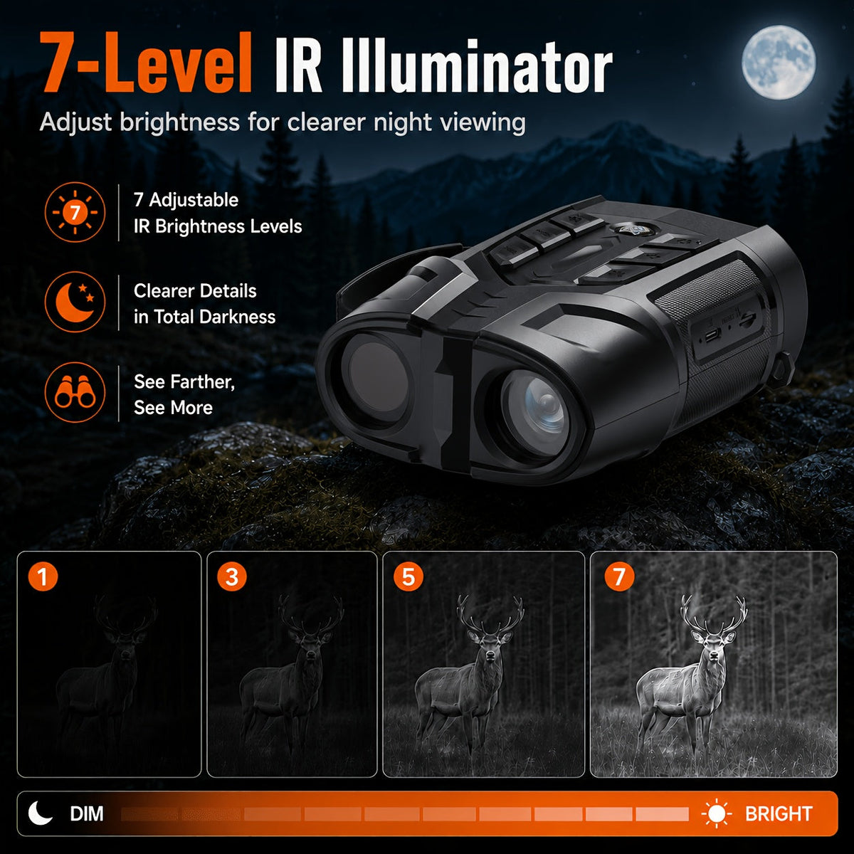 Jumelles de vision nocturne 2K Ultra HD – Jumelles infrarouges avec écran IPS, batterie rechargeable, zoom 10X, portée de 800 mètres, pour la chasse, le camping et la surveillance de sécurité, cadeau pour hommes
