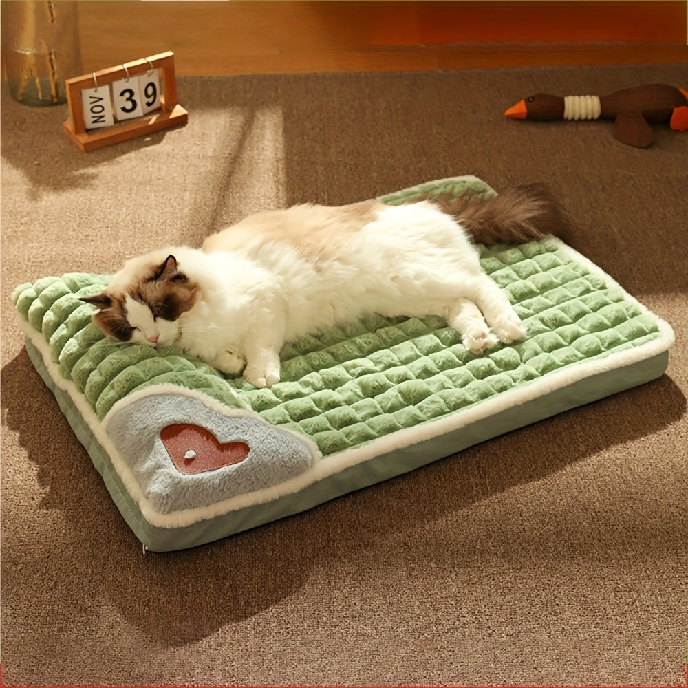 Lit pour chien et chat épais - Canapé pour animaux lavable et déhoussable, tapis de couchage pour chiens et chats, très grande taille disponible, fond antidérapant, tapis en peluche douillet pour animaux d'intérieur