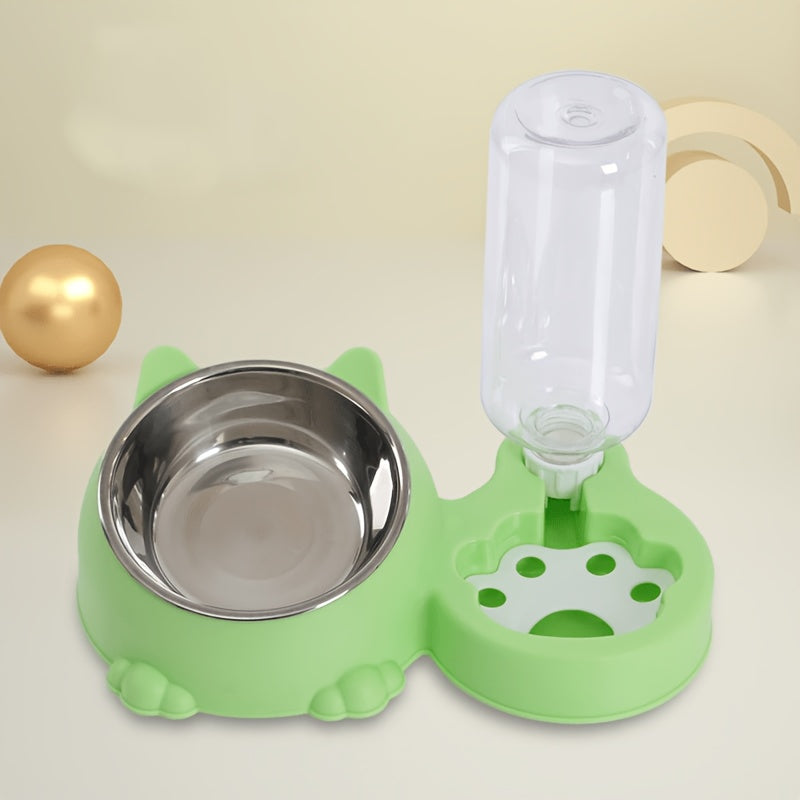 Personalized Tilted Pet Bowl for Cats & Dogs – Anti-Tip Ergonomic Neck Protection Food & Water Dish, Customizable Name Bowl for Small & Medium Pets, Integrated Food and Drinking Design