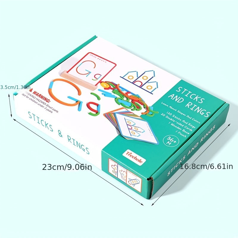 Jouet à tiges et perles pour la motricité fine et la reconnaissance des couleurs, trieur de formes créatif pour l'éveil, activité éducative Montessori pour la maternelle, cadeau idéal pour filles et garçons de 2 à 5 ans