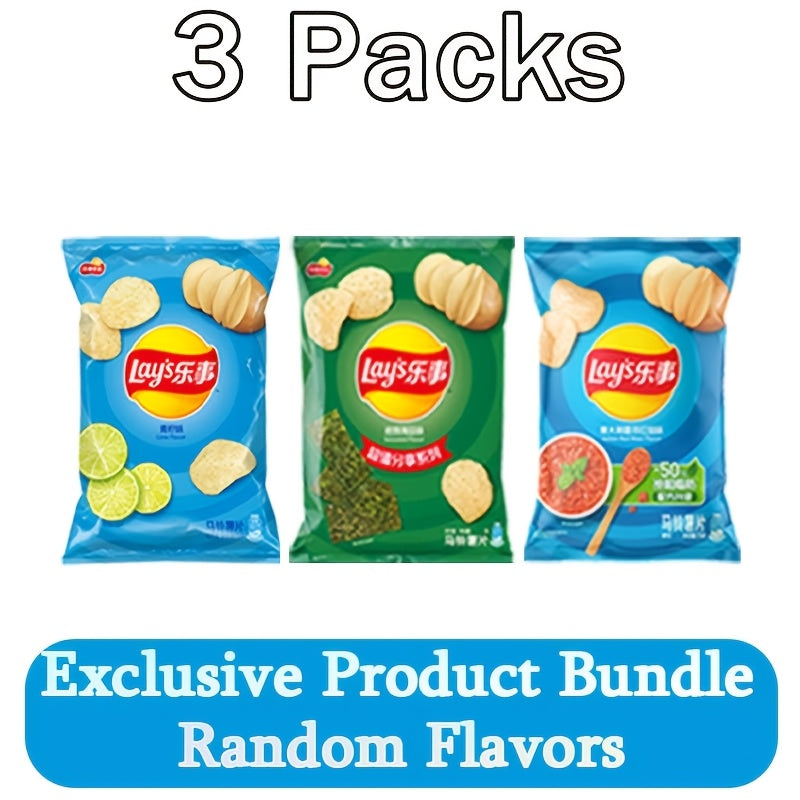 Paquet assorti de croustilles Lay's, 3 ou 6 sacs (65g/70g chacun) – Collation aux saveurs variées pour le bureau, les fêtes, les rencontres décontractées et les fringales sur le pouce