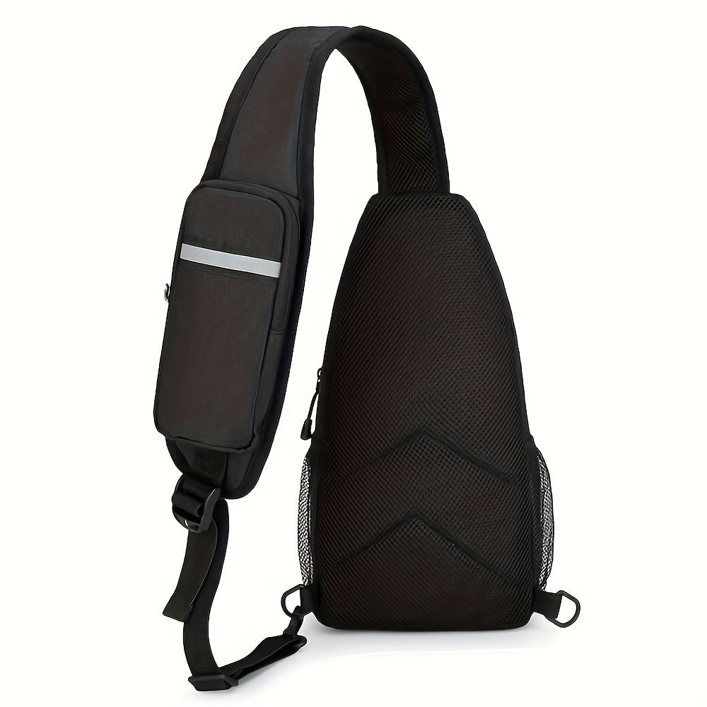 Sac à bandoulière grande capacité pour hommes et femmes – Sac de voyage polyvalent style sport brodé avec fermeture éclair sécurisée, idéal pour les trajets quotidiens mains libres et les activités en plein air, plusieurs coloris disponibles