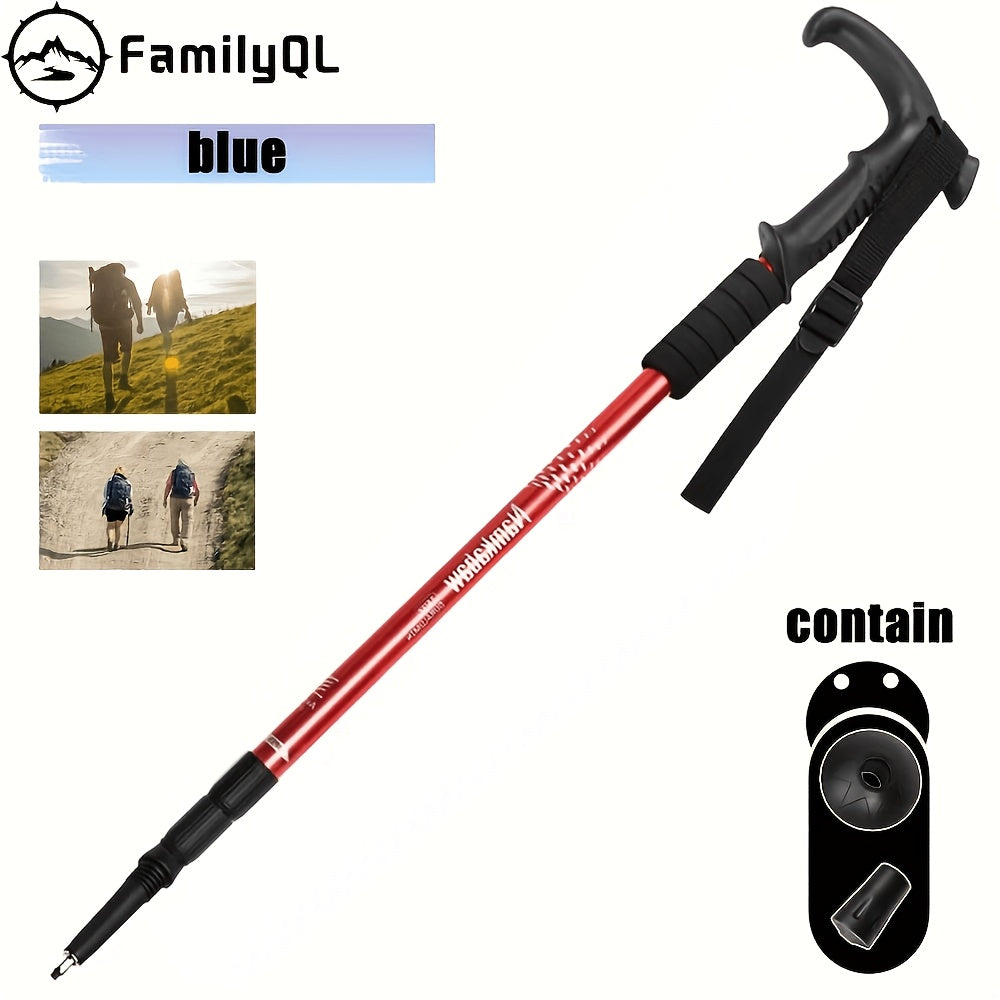 Bâton de randonnée pliable en alliage d'aluminium réglable avec verrouillage rapide pour hommes et femmes – Bâton de marche léger et rétractable pour la randonnée, le trekking et la marche sur sentier, accessoires d'extérieur