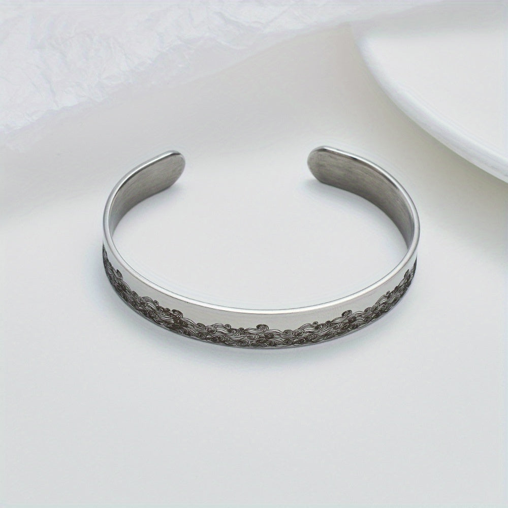 Bracelet jonc ouvert réglable en mémoire d'un animal de compagnie pour les amoureux des animaux – Bijou commémoratif style vintage, bracelet argenté en forme de C, cadeau attentionné de sympathie et d'anniversaire pour la perte d'un animal