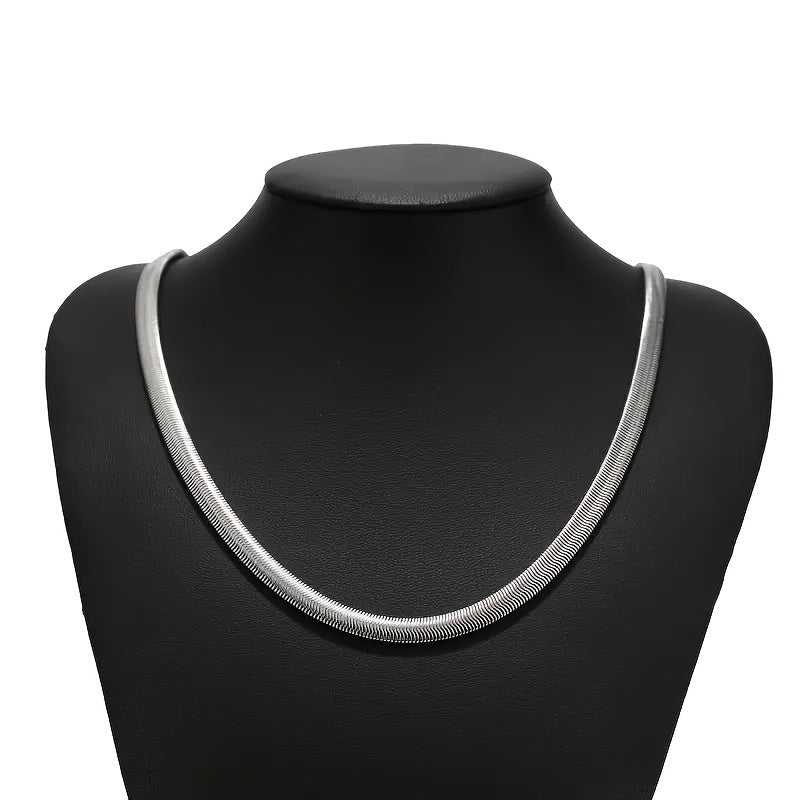 Collier chaîne serpent plat en argent sterling 925 – Bijou unisexe minimaliste et élégant, chaîne serpentine lisse de 51 cm, cadeau idéal pour mariages, fêtes, Noël et occasions spéciales