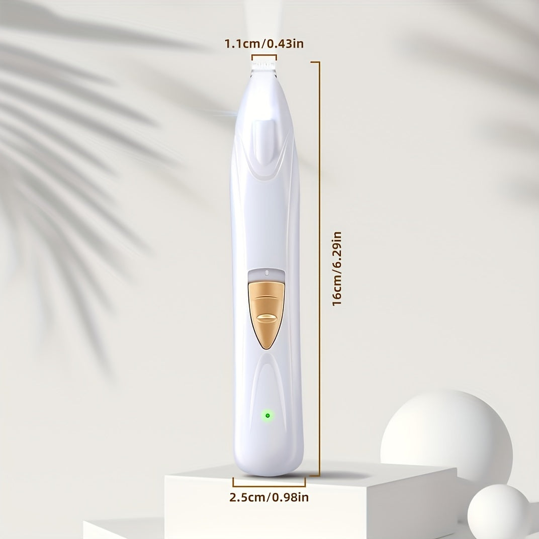 Tondeuse électrique pour animaux avec éclairage LED, rechargeable par USB, silencieuse, pour les yeux, le visage, les oreilles et les pattes de chiens et chats – Kit de toilettage professionnel sans fil
