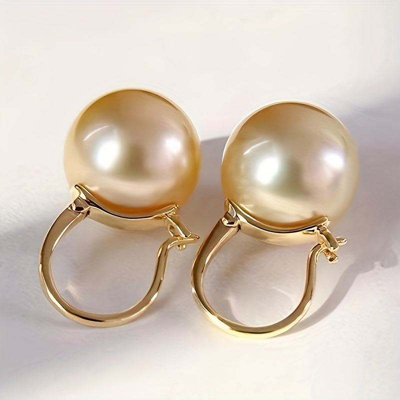 Boucles d'oreilles pendantes en argent sterling 925 avec perles pour femmes – Design rond rétro et élégant, hypoallergéniques, légères, parfaites pour le quotidien, les fêtes et les cadeaux