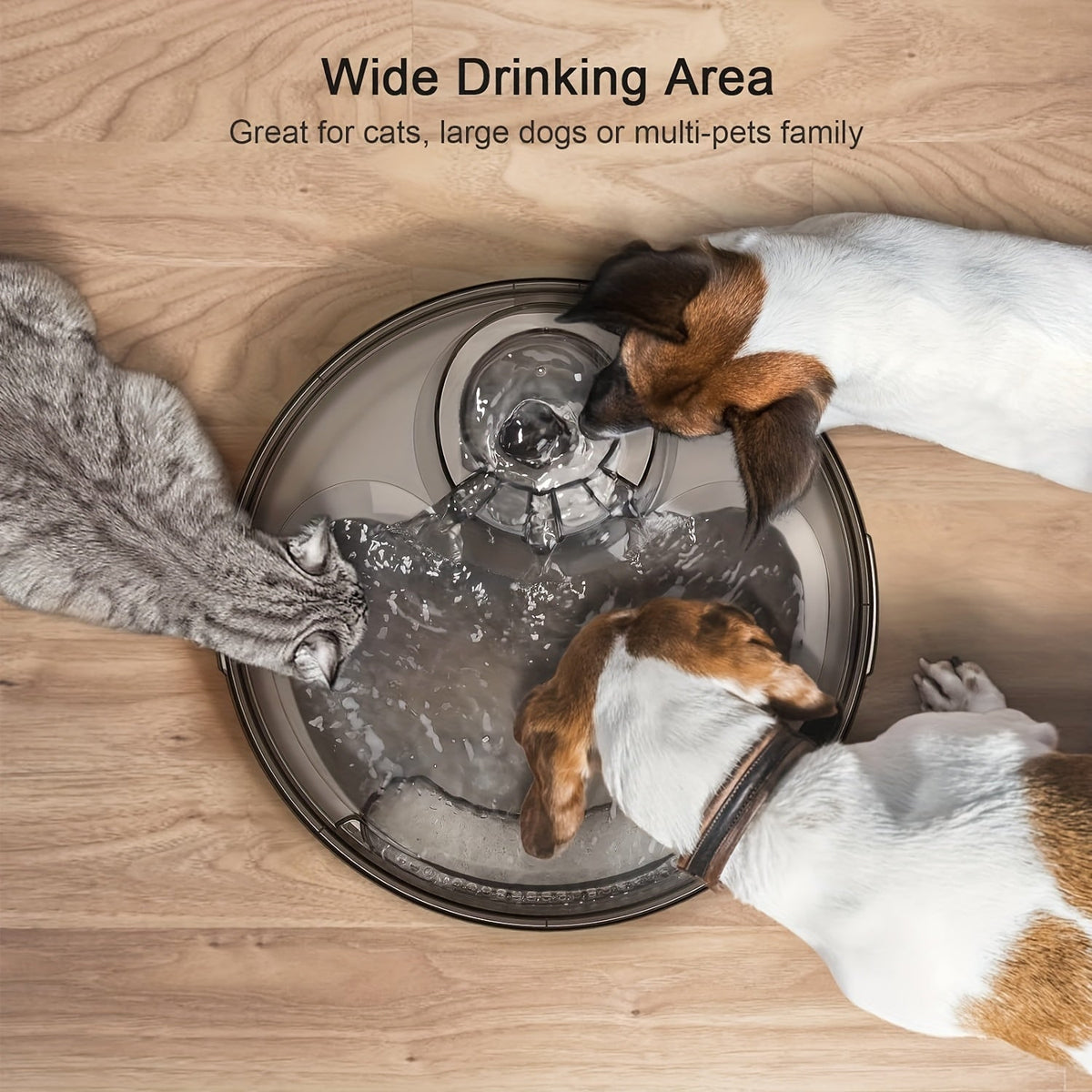 Fontaine à eau automatique pour chien, distributeur d'eau pour animaux de compagnie grande capacité de 4,9 litres avec protection anti-éclaboussures, kit de nettoyage et USB basse tension pour chiens, chats et foyers multi-animaux