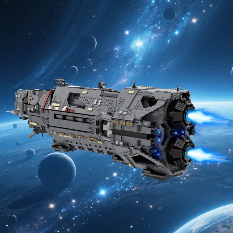 Ensemble de construction MOC de vaisseau spatial de science-fiction militaire de 5405 pièces – Design futuriste, micro-briques à ajustement précis, modèle d'exposition détaillé pour adultes et adolescents – Cadeau d'anniversaire, de Noël et de fête
