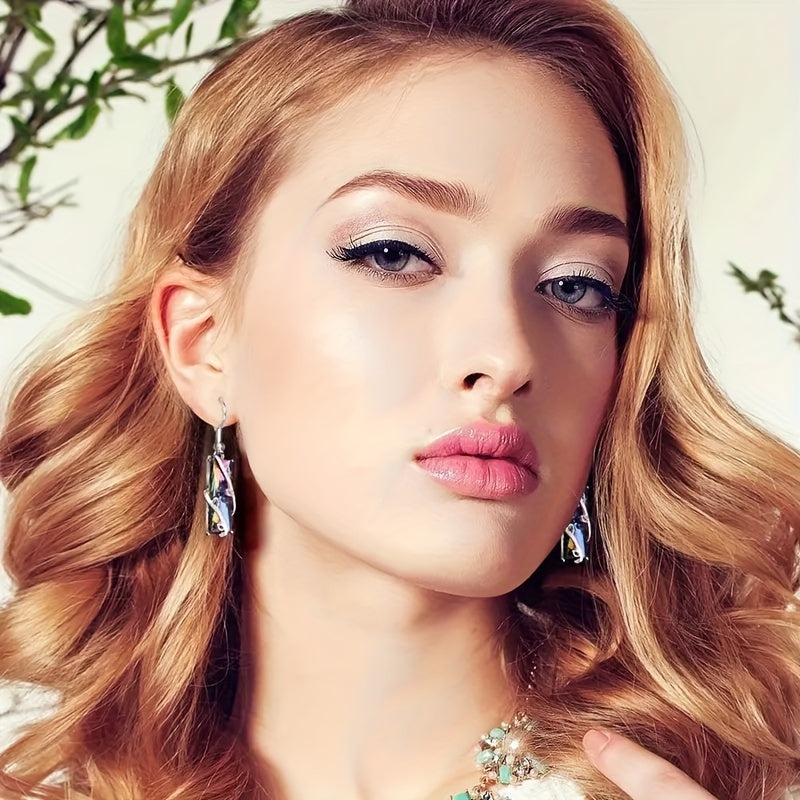 Lot de 12 paires de boucles d'oreilles pendantes bohèmes pour femme, boucles d'oreilles pendantes en forme de goutte d'eau avec pierre de lune colorée et œil de chat, bijoux élégants bohèmes, cadeau pour elle