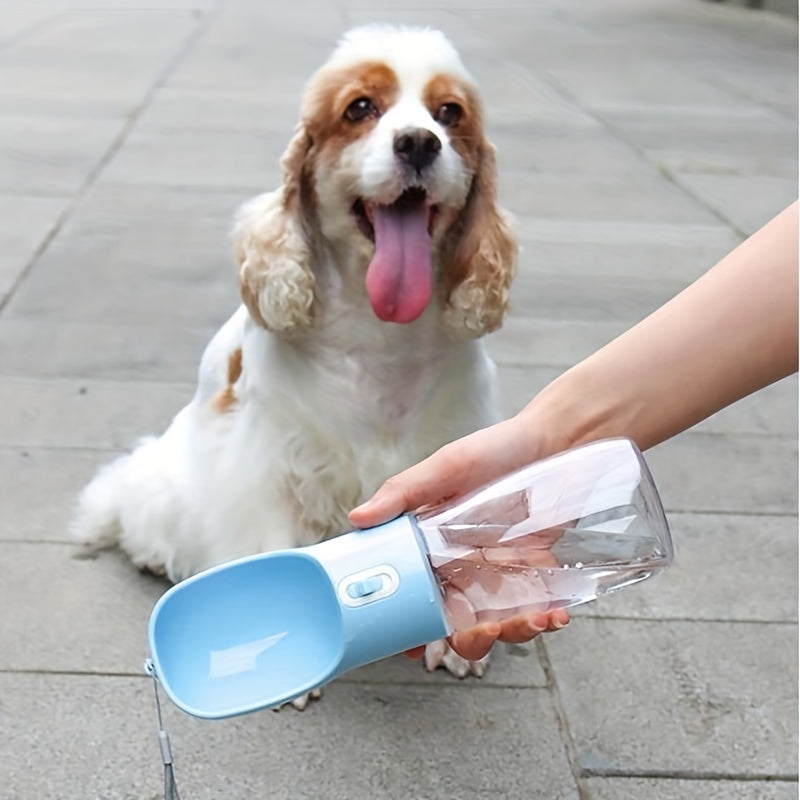 Gourde portable pour chien avec écuelle - Bouteille d'eau de voyage étanche pour animaux, distributeur d'eau à une main pour promenades, randonnées et camping, accessoire de voyage pour chien