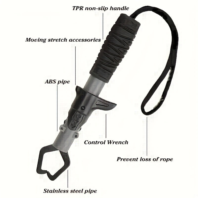 Ensemble pince de pêche et pince à poisson 2 pièces en acier inoxydable avec poignée confort TPR, verrou à ressort, dégorgeoir, coupe-fil et cordon - Outil de pêche essentiel en eau douce et en eau salée, cadeau pour pêcheurs