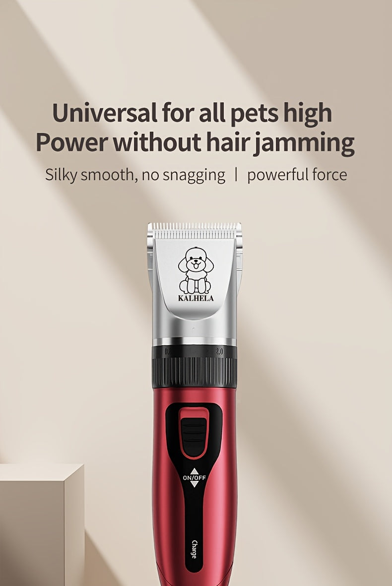 Tondeuse pour animaux sans fil rechargeable avec affichage LED - Tondeuse professionnelle sans fil pour poils de chien, têtes interchangeables, 4 guides de coupe, faible niveau sonore, charge USB 36V, pour chiens, chats et petits animaux