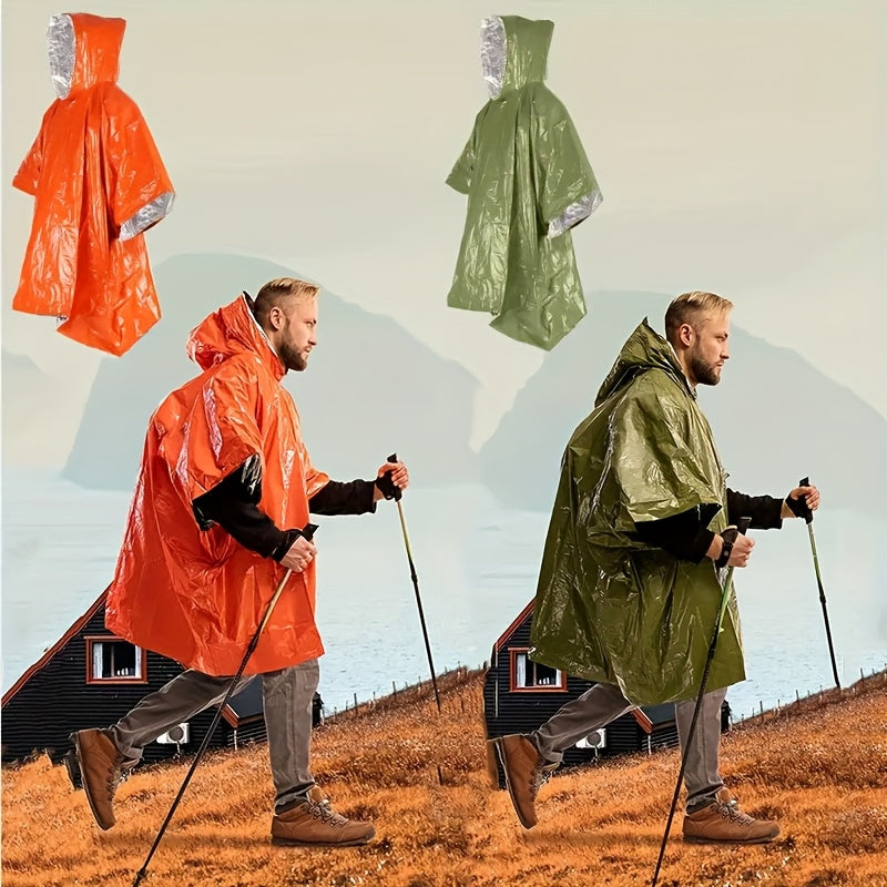 Poncho de pluie d'urgence réutilisable, lot de 4 et 14 – Conserve 90 % de la chaleur corporelle, imperméable et résistant aux intempéries, pour hommes, femmes et adultes, équipement de camping, de randonnée et de survie