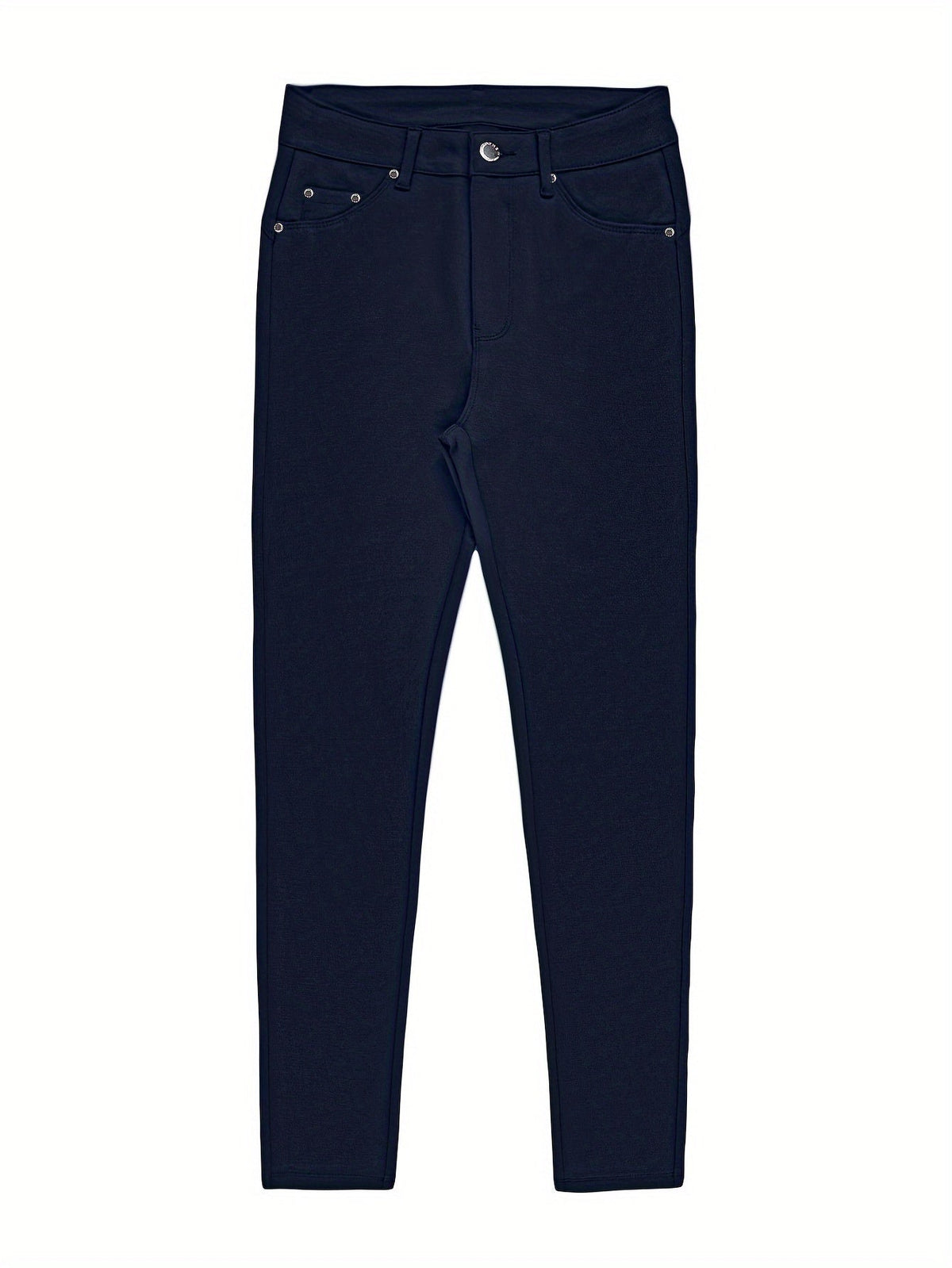Jean skinny stretch taille haute pour femme, détail bouton en métal, style urbain, pantalon en jean coupe ajustée, 10 couleurs, S-XXL